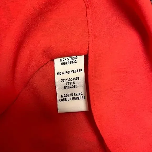 Max Studio Boho Medallion Print Sleeveless Blouse Red Tank Top L Resort Summer - Picture 7 of 10